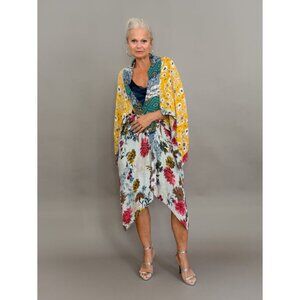 Umgee M/L Sage Mix Boho Kimono Festival Concert Coachella Beach